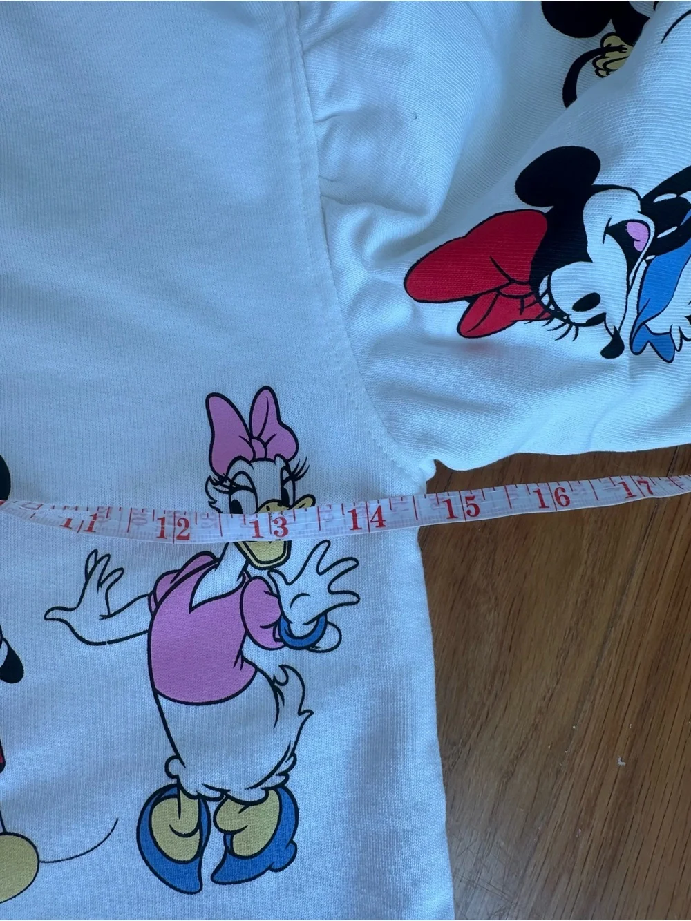 H&M Girls Disney Long Sleeve Dress Size 6/7 Mickey Minnie Character White Pink